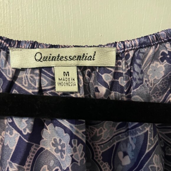 QUINTRSSENTIAL PAISLEY PRINT LONG SLEEVE BLOUSE SZ M - Picture 3 of 6